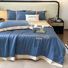 4Pcs Satin Babric | Charming With Love Standard Bedsets Summer Blanket | ID 4PCSSFARBRICCHARWLOVE011