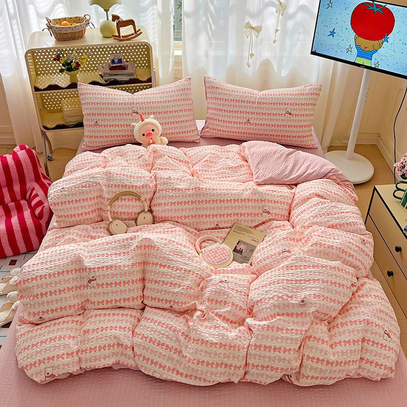 4Pcs PreCloud Linen | Set Đũi Xu Kem Style trẻ trung hiện đại | ID 4PCSPRECLOUD18