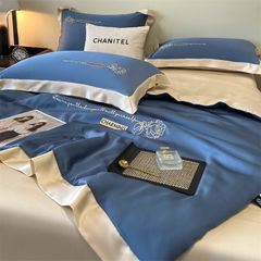 4Pcs Satin Babric | Charming With Love Standard Bedsets Summer Blanket | ID 4PCSSFARBRICCHARWLOVE011