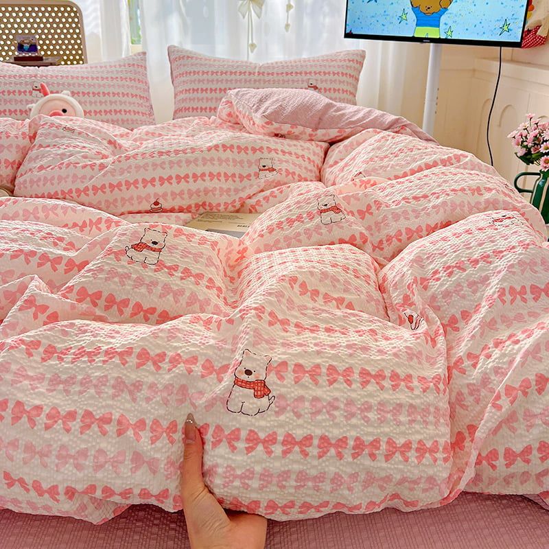 4Pcs PreCloud Linen | Set Đũi Xu Kem Style trẻ trung hiện đại | ID 4PCSPRECLOUD18