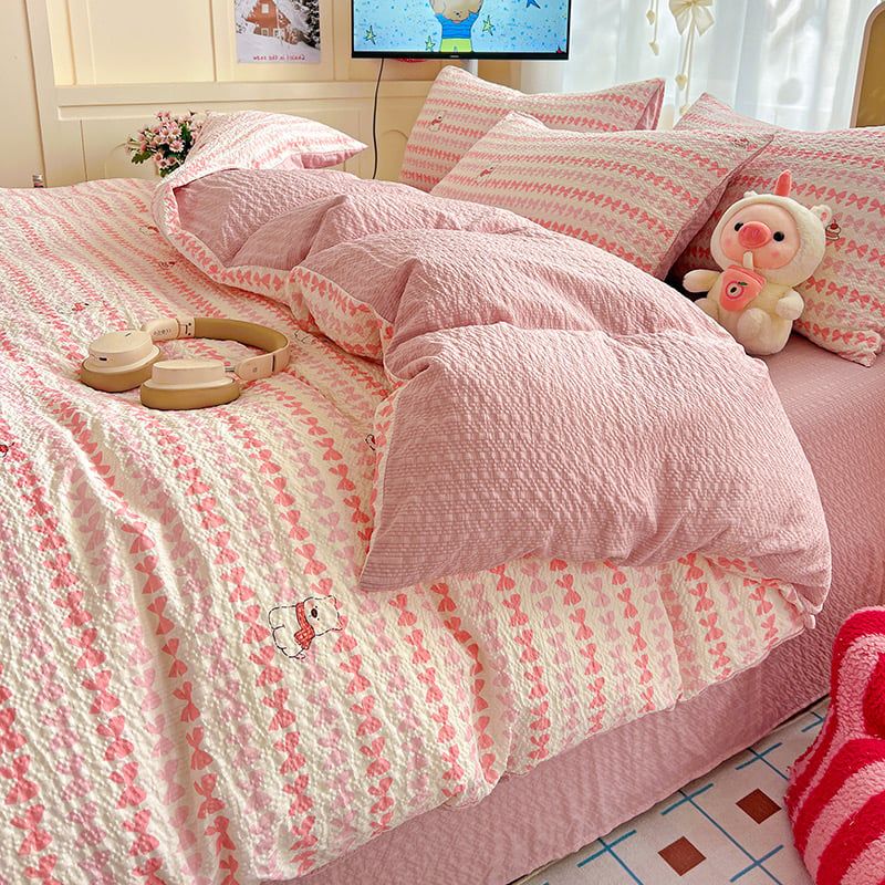 4Pcs PreCloud Linen | Set Đũi Xu Kem Style trẻ trung hiện đại | ID 4PCSPRECLOUD18