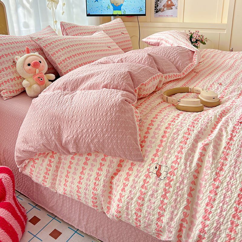 4Pcs PreCloud Linen | Set Đũi Xu Kem Style trẻ trung hiện đại | ID 4PCSPRECLOUD18