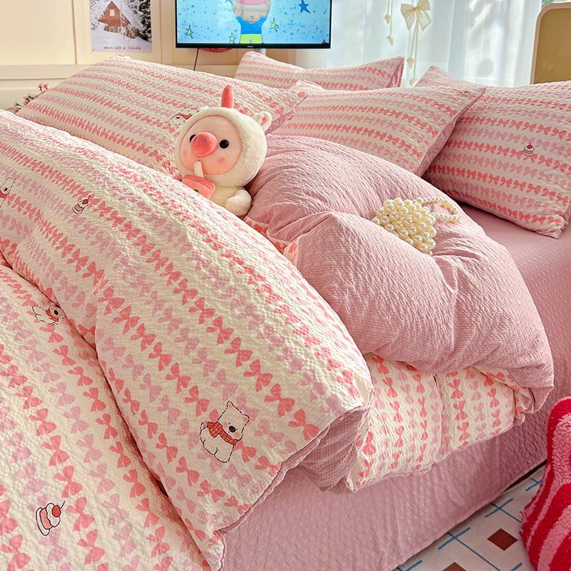 4Pcs PreCloud Linen | Set Đũi Xu Kem Style trẻ trung hiện đại | ID 4PCSPRECLOUD18