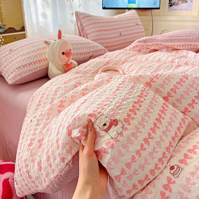 4Pcs PreCloud Linen | Set Đũi Xu Kem Style trẻ trung hiện đại | ID 4PCSPRECLOUD18