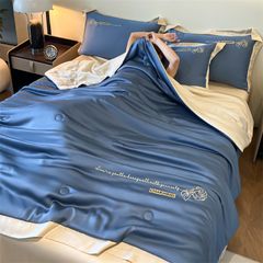 4Pcs Satin Babric | Charming With Love Standard Bedsets Summer Blanket | ID 4PCSSFARBRICCHARWLOVE011