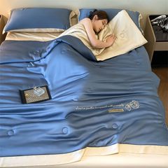 4Pcs Satin Babric | Charming With Love Standard Bedsets Summer Blanket | ID 4PCSSFARBRICCHARWLOVE011