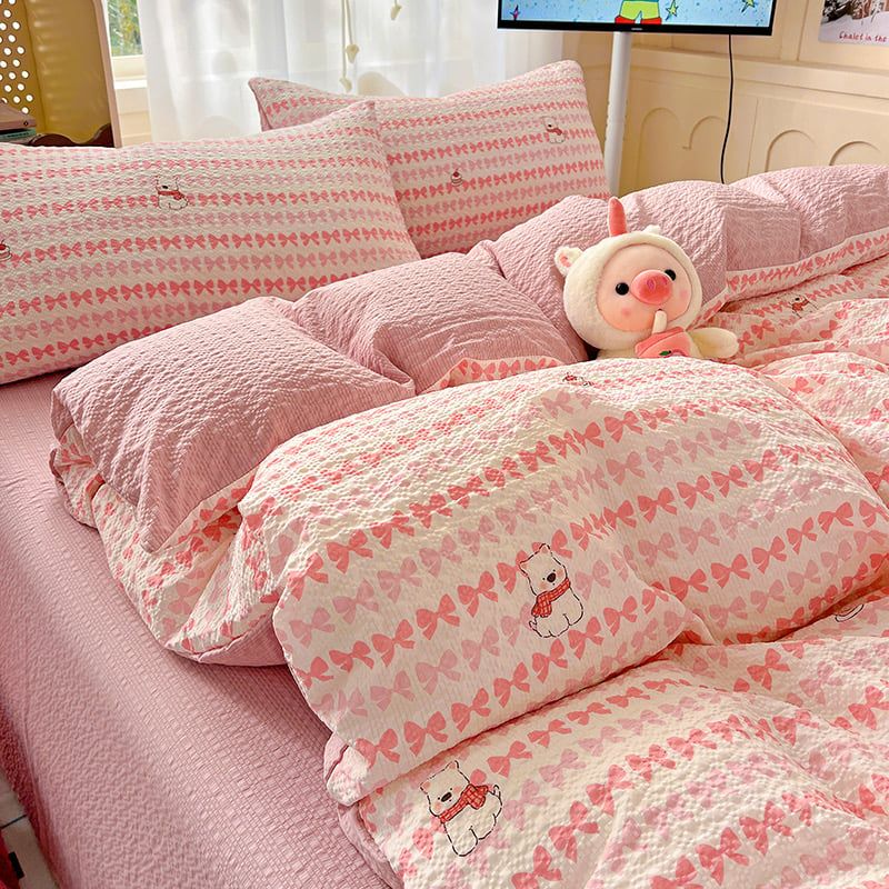 4Pcs PreCloud Linen | Set Đũi Xu Kem Style trẻ trung hiện đại | ID 4PCSPRECLOUD18