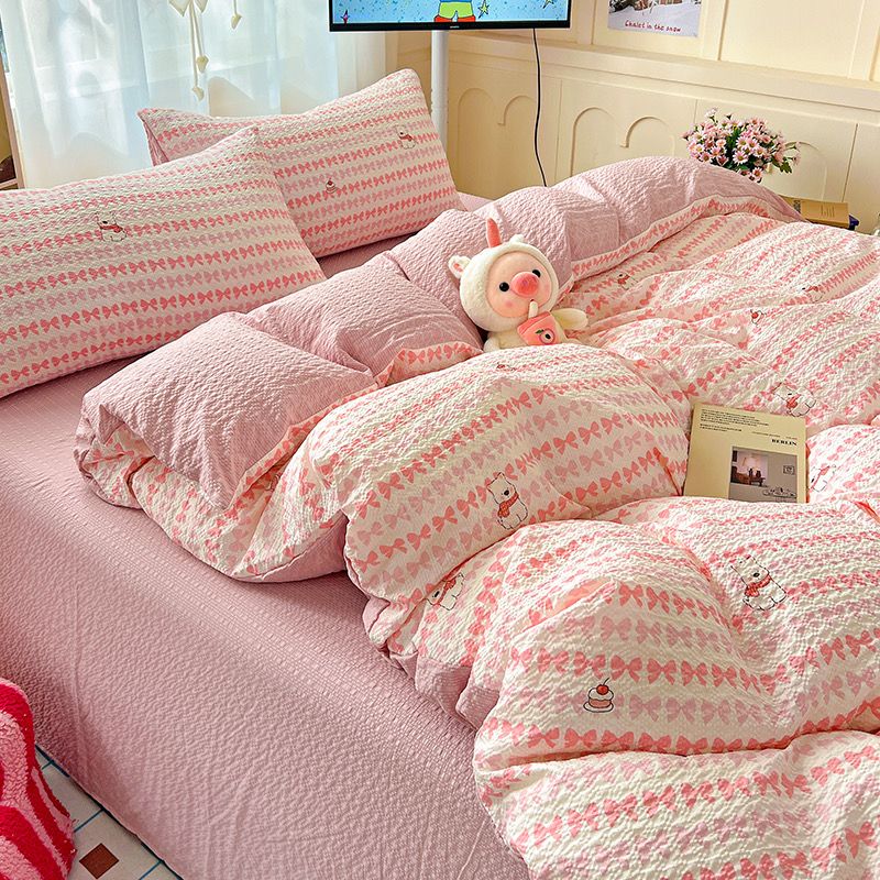 4Pcs PreCloud Linen | Set Đũi Xu Kem Style trẻ trung hiện đại | ID 4PCSPRECLOUD18