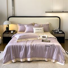 4Pcs Satin Babric | Charming With Love Standard Bedsets Summer Blanket | ID 4PCSSFARBRICCHARWLOVE010