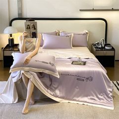 4Pcs Satin Babric | Charming With Love Standard Bedsets Summer Blanket | ID 4PCSSFARBRICCHARWLOVE010