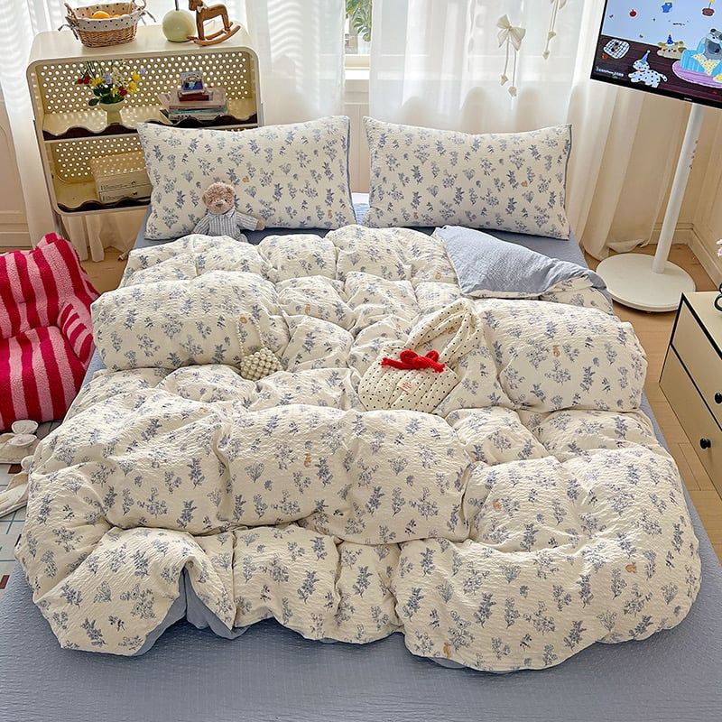 4Pcs PreCloud Linen | Set Đũi Xu Kem Style trẻ trung hiện đại | ID 4PCSPRECLOUD19