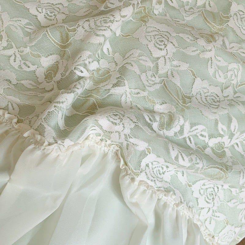 Princess Bedding Set 4pcs x2 Điệu Đà cùng bộ chăn ga Công Chúa đính viền ren cao cấp Jade Green