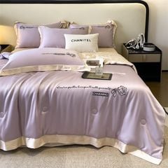 4Pcs Satin Babric | Charming With Love Standard Bedsets Summer Blanket | ID 4PCSSFARBRICCHARWLOVE010