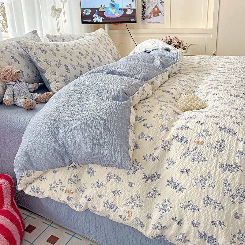 4Pcs PreCloud Linen | Set Đũi Xu Kem Style trẻ trung hiện đại | ID 4PCSPRECLOUD19