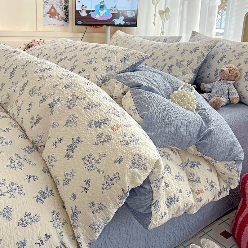4Pcs PreCloud Linen | Set Đũi Xu Kem Style trẻ trung hiện đại | ID 4PCSPRECLOUD19