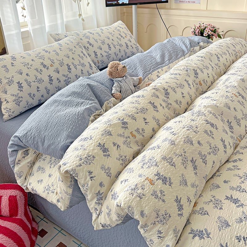 4Pcs PreCloud Linen | Set Đũi Xu Kem Style trẻ trung hiện đại | ID 4PCSPRECLOUD19