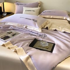 4Pcs Satin Babric | Charming With Love Standard Bedsets Summer Blanket | ID 4PCSSFARBRICCHARWLOVE010