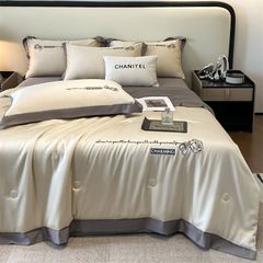 4Pcs Satin Babric | Charming With Love Standard Bedsets Summer Blanket | ID 4PCSSFARBRICCHARWLOVE09