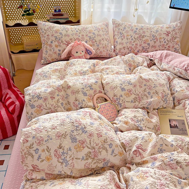 4Pcs PreCloud Linen | Set Đũi Xu Kem Style trẻ trung hiện đại | ID 4PCSPRECLOUD20