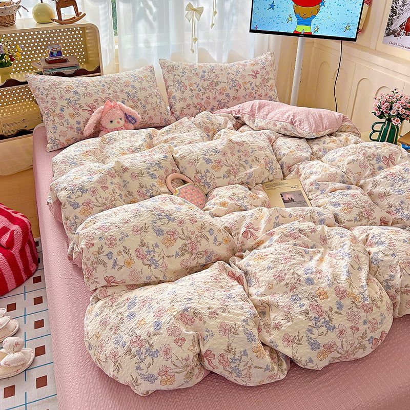 4Pcs PreCloud Linen | Set Đũi Xu Kem Style trẻ trung hiện đại | ID 4PCSPRECLOUD20