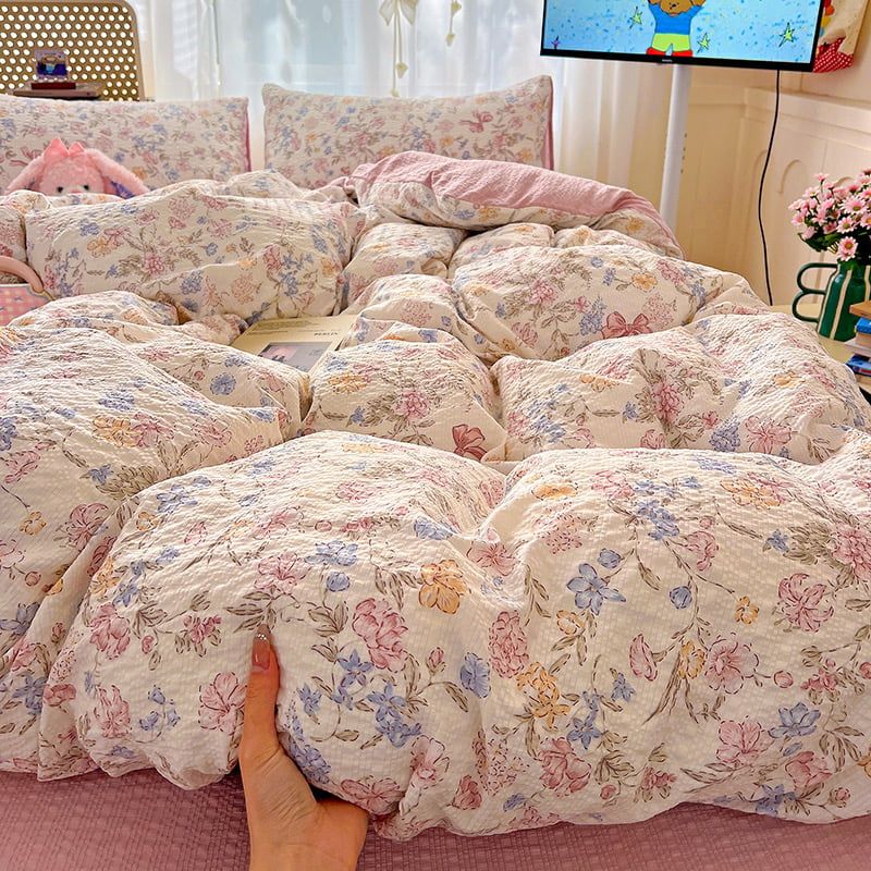 4Pcs PreCloud Linen | Set Đũi Xu Kem Style trẻ trung hiện đại | ID 4PCSPRECLOUD20