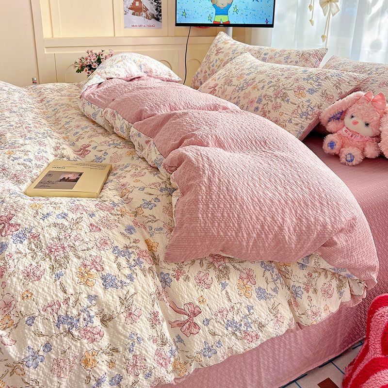 4Pcs PreCloud Linen | Set Đũi Xu Kem Style trẻ trung hiện đại | ID 4PCSPRECLOUD20