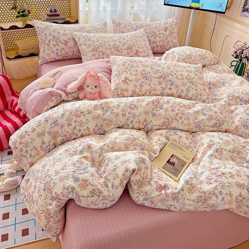 4Pcs PreCloud Linen | Set Đũi Xu Kem Style trẻ trung hiện đại | ID 4PCSPRECLOUD20