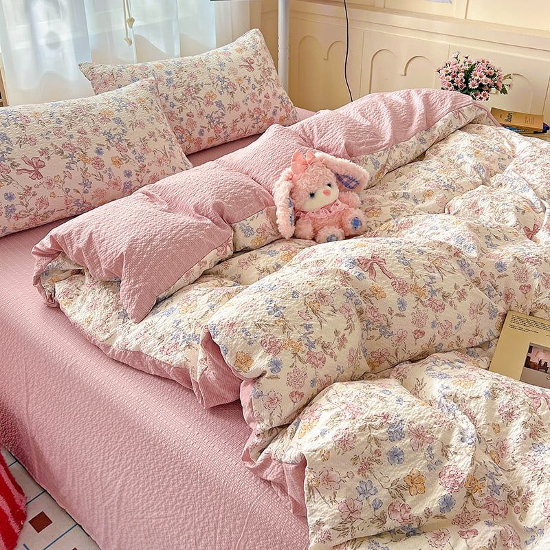 4Pcs PreCloud Linen | Set Đũi Xu Kem Style trẻ trung hiện đại | ID 4PCSPRECLOUD20