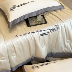 4Pcs Satin Babric | Charming With Love Standard Bedsets Summer Blanket | ID 4PCSSFARBRICCHARWLOVE09