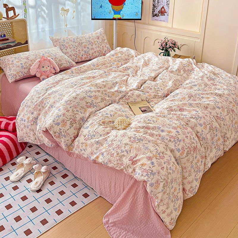4Pcs PreCloud Linen | Set Đũi Xu Kem Style trẻ trung hiện đại | ID 4PCSPRECLOUD20
