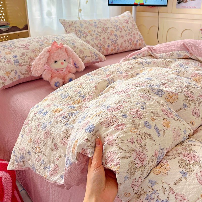 4Pcs PreCloud Linen | Set Đũi Xu Kem Style trẻ trung hiện đại | ID 4PCSPRECLOUD20