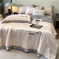 4Pcs Satin Babric | Charming With Love Standard Bedsets Summer Blanket | ID 4PCSSFARBRICCHARWLOVE08