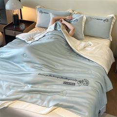 4Pcs Satin Babric | Charming With Love Standard Bedsets Summer Blanket | ID 4PCSSFARBRICCHARWLOVE07