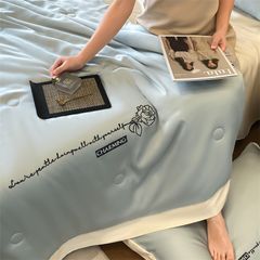 4Pcs Satin Babric | Charming With Love Standard Bedsets Summer Blanket | ID 4PCSSFARBRICCHARWLOVE07