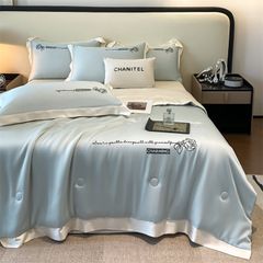 4Pcs Satin Babric | Charming With Love Standard Bedsets Summer Blanket | ID 4PCSSFARBRICCHARWLOVE07