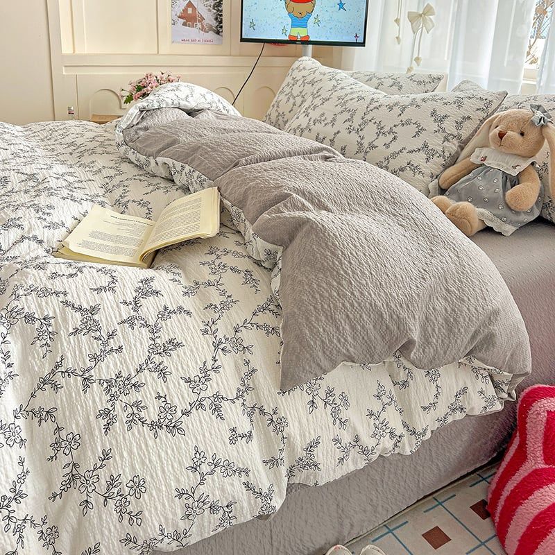 4Pcs PreCloud Linen | Set Đũi Xu Kem Style trẻ trung hiện đại | ID 4PCSPRECLOUD22