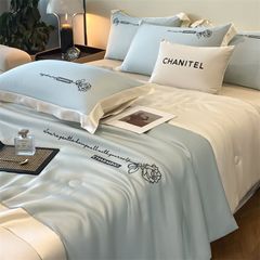 4Pcs Satin Babric | Charming With Love Standard Bedsets Summer Blanket | ID 4PCSSFARBRICCHARWLOVE07