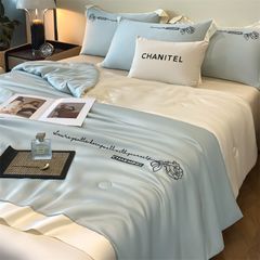 4Pcs Satin Babric | Charming With Love Standard Bedsets Summer Blanket | ID 4PCSSFARBRICCHARWLOVE07