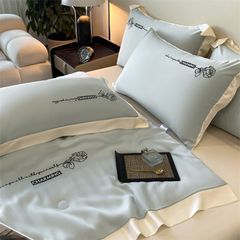 4Pcs Satin Babric | Charming With Love Standard Bedsets Summer Blanket | ID 4PCSSFARBRICCHARWLOVE07