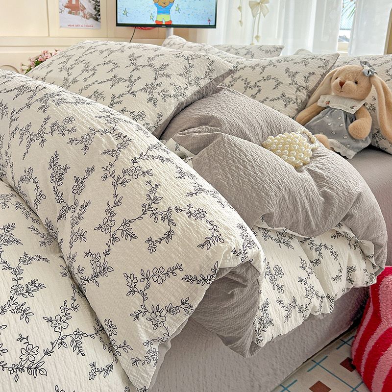 4Pcs PreCloud Linen | Set Đũi Xu Kem Style trẻ trung hiện đại | ID 4PCSPRECLOUD22