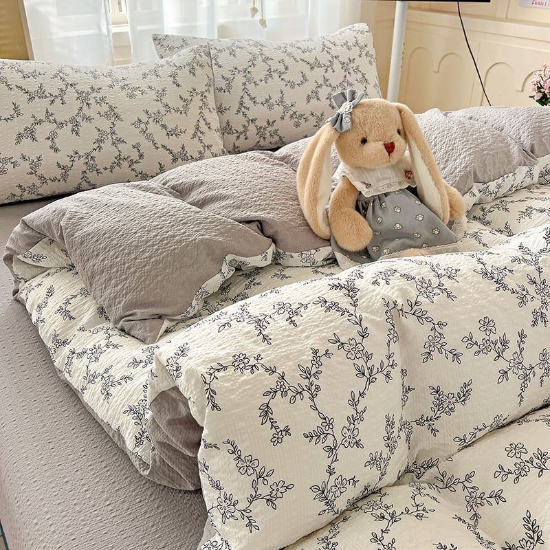 4Pcs PreCloud Linen | Set Đũi Xu Kem Style trẻ trung hiện đại | ID 4PCSPRECLOUD22