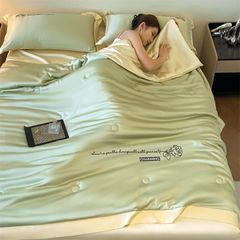 4Pcs Satin Babric | Charming With Love Standard Bedsets Summer Blanket | ID 4PCSSFARBRICCHARWLOVE06