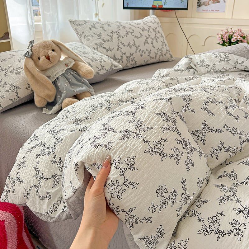 4Pcs PreCloud Linen | Set Đũi Xu Kem Style trẻ trung hiện đại | ID 4PCSPRECLOUD22