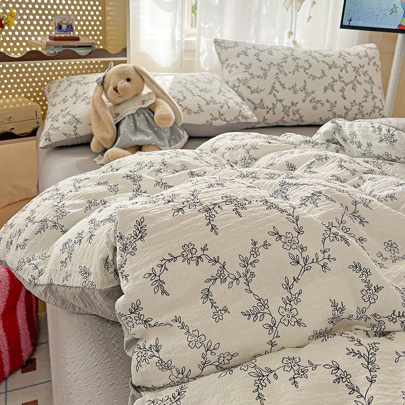 4Pcs PreCloud Linen | Set Đũi Xu Kem Style trẻ trung hiện đại | ID 4PCSPRECLOUD22