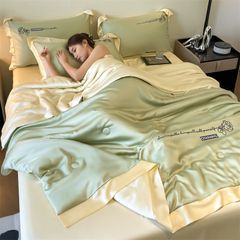 4Pcs Satin Babric | Charming With Love Standard Bedsets Summer Blanket | ID 4PCSSFARBRICCHARWLOVE06