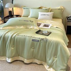 4Pcs Satin Babric | Charming With Love Standard Bedsets Summer Blanket | ID 4PCSSFARBRICCHARWLOVE06