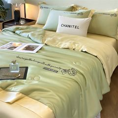 4Pcs Satin Babric | Charming With Love Standard Bedsets Summer Blanket | ID 4PCSSFARBRICCHARWLOVE06