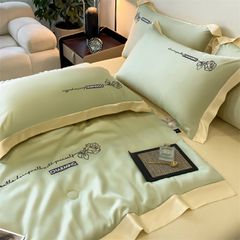 4Pcs Satin Babric | Charming With Love Standard Bedsets Summer Blanket | ID 4PCSSFARBRICCHARWLOVE06