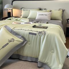 4Pcs Satin Babric | Charming With Love Standard Bedsets Summer Blanket | ID 4PCSSFARBRICCHARWLOVE05