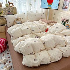 4Pcs PreCloud Linen | Set Đũi Xu Kem Style trẻ trung hiện đại | ID 4PCSPRECLOUD24